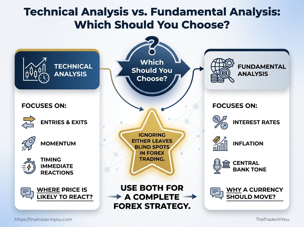 Technical Analysis vs. Fundamental Analysis: Which Should You Choose? 3 Infographic