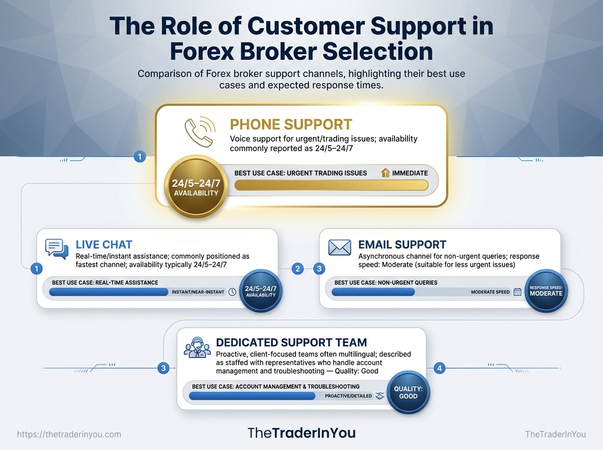 The Role of Customer Support in Forex Broker Selection 2 Infographic