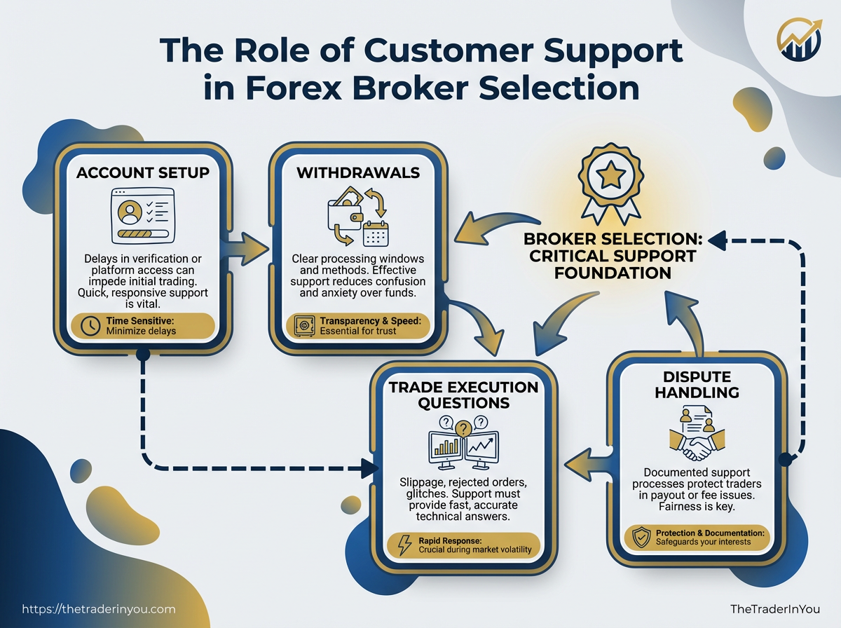 The Role of Customer Support in Forex Broker Selection 3 Infographic