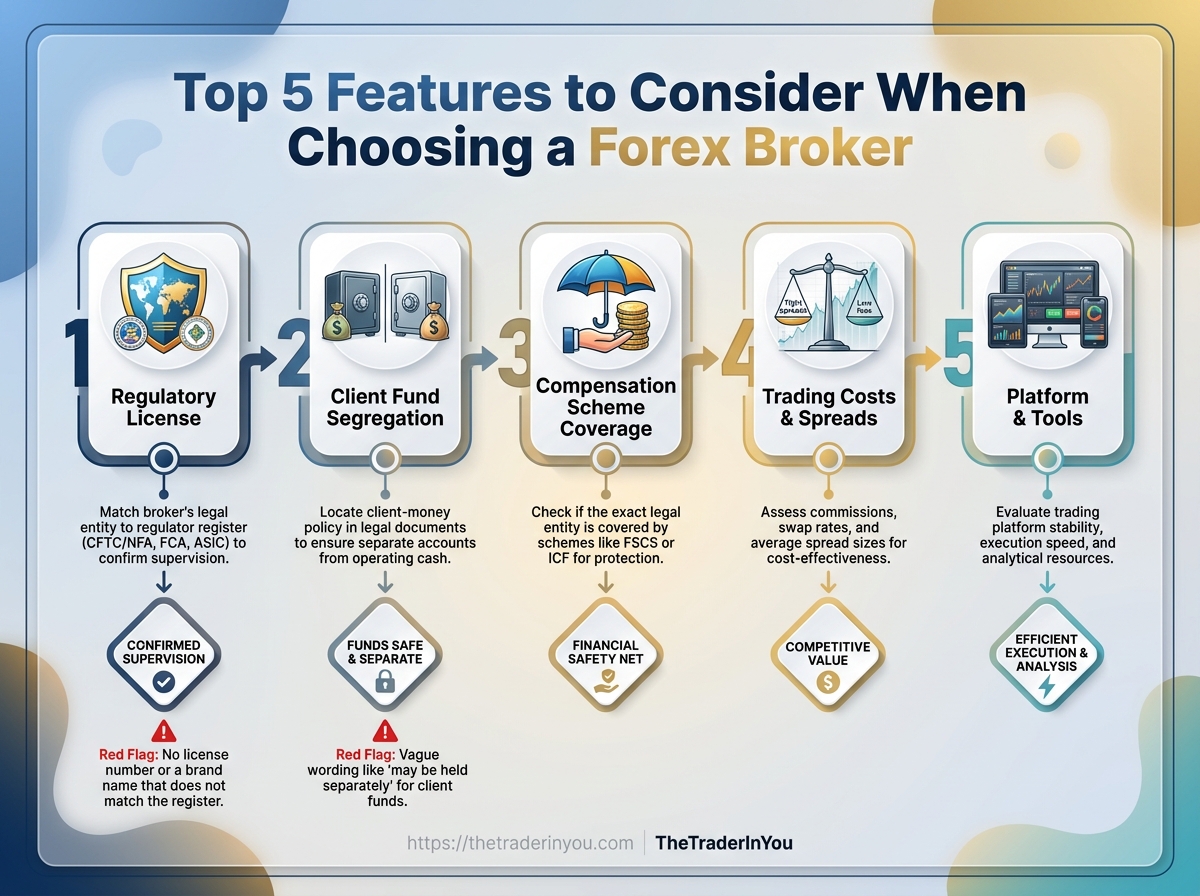 Top 5 Features to Consider When Choosing a Forex Broker 2 Infographic