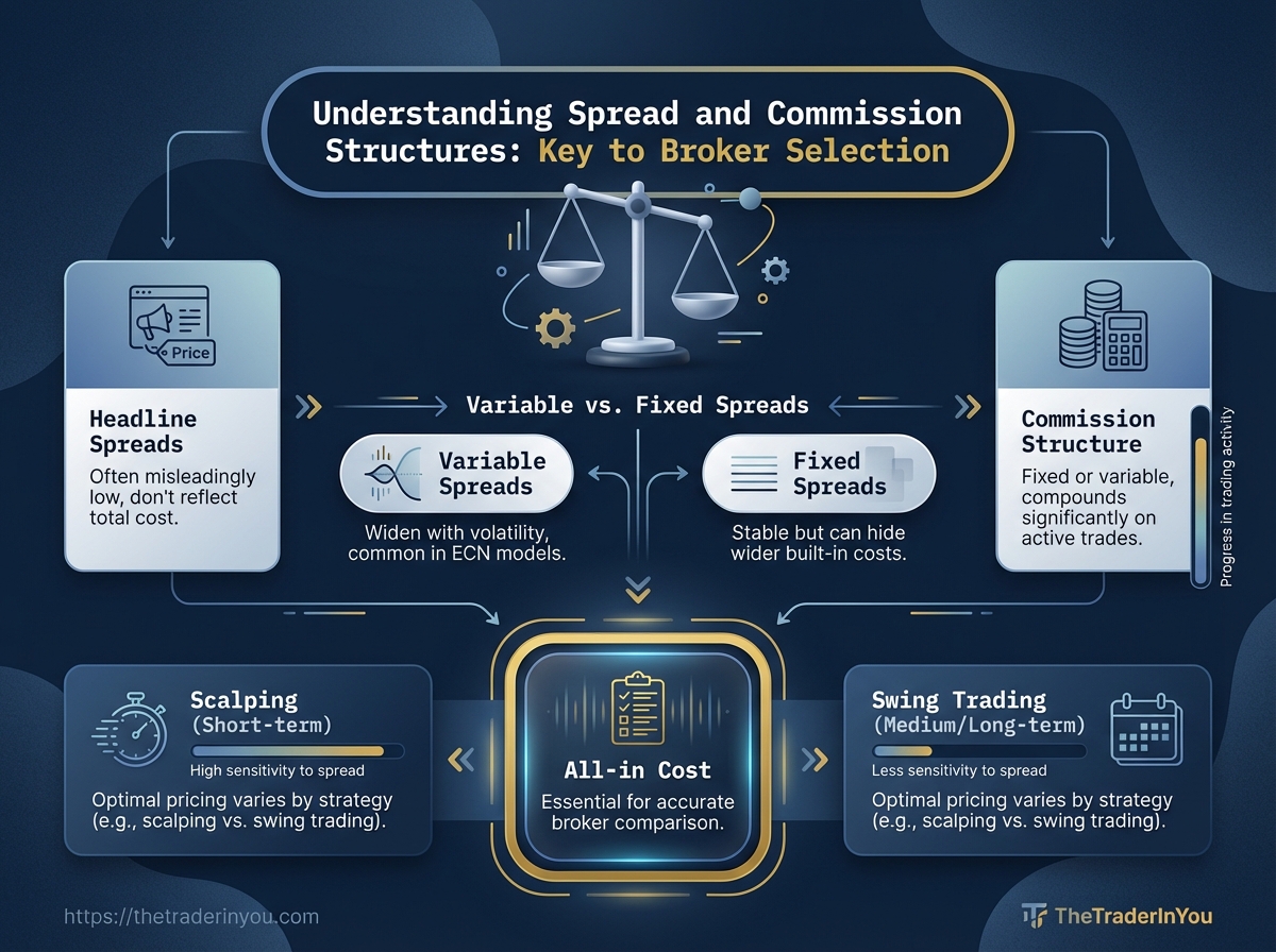 Understanding Spread and Commission Structures: Key to Broker Selection 4 Infographic